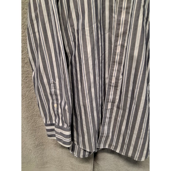 Brooks Brothers 1818 Regent Shirt XXL Blue White Striped Non-Iron Cotton Mens - Picture 3 of 11